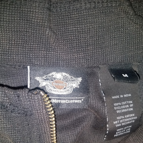 Harley Davidson 1/4 Zip Embroidered L/S Shirt (M) - Picture 6 of 6